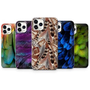 Feather Design Phone Case Cover for iPhone 16 Pro Max, 15 Plus, 14, 13, 12, 11, XS & Samsung S24, S23, A53, A54 Huawei P20, P30 Colorful