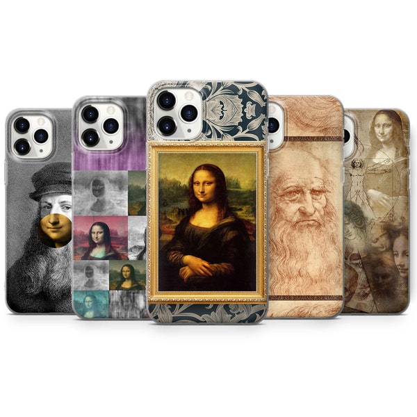 Mona Lisa Leonardo Da Vinci Phone Case Cover for iPhone 14 Pro, 13, 12, 11, XR, 8+, 7 & Samsung S21, S22, S23, A51, A53, Huawei P20, P30