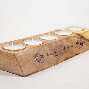 Wooden Candle Holder With Tealights Included, Votive Candle Holder, Candle Stand, Personalised Candle Feature
