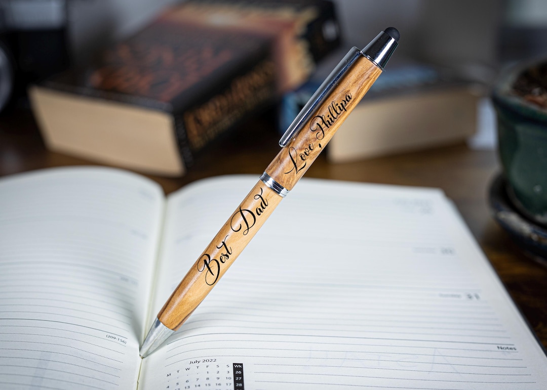 Handcrafted Engraved Pen, Olive Wood Pen, Personalised Custom Pen ...