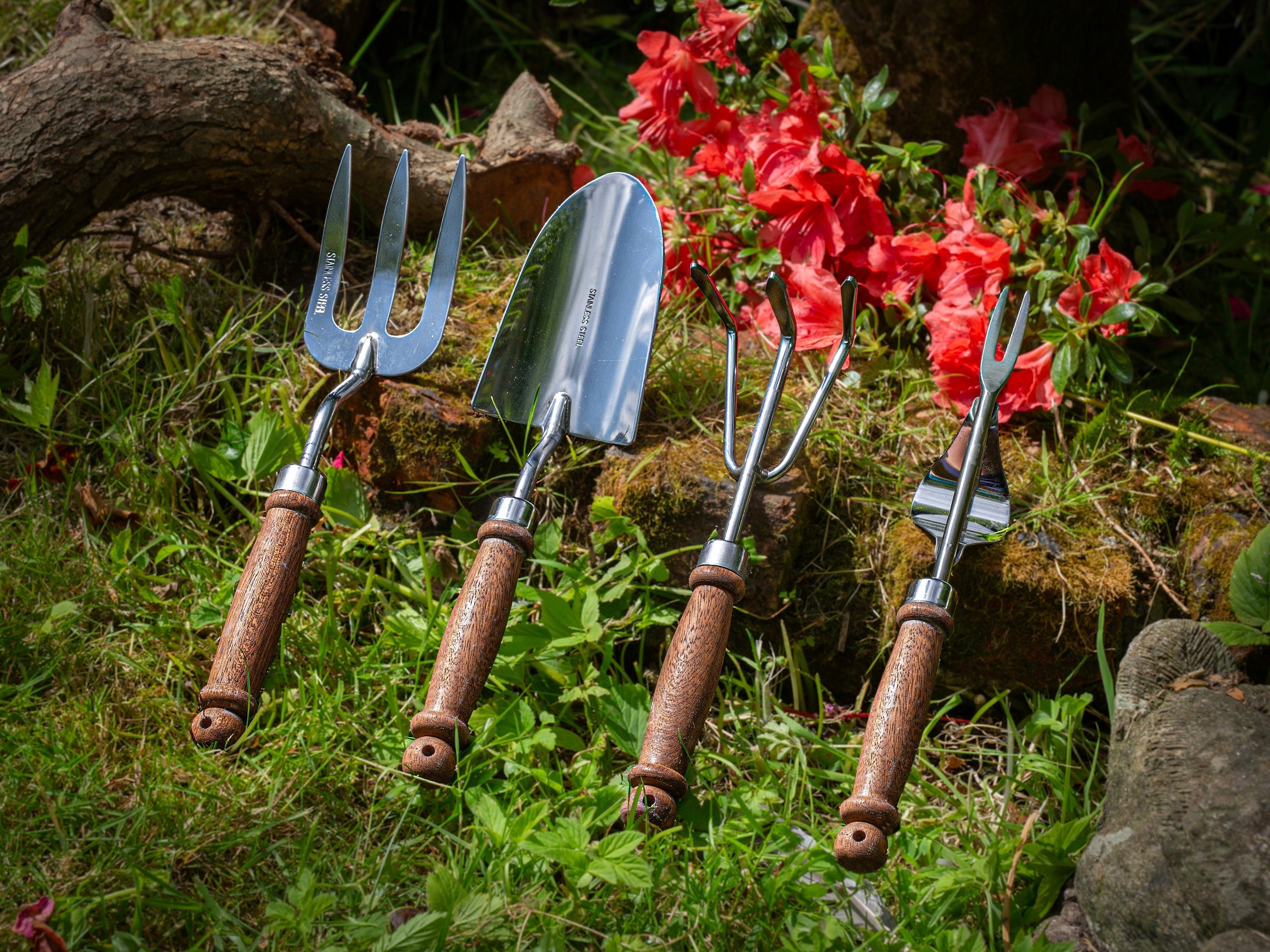 Hanadmade Garden Tools Set, Custom Gardening Utensils, Wooden Garden Shovel, Set of 4, Gift for Grandad, Fathers/mothers Day Gift - Etsy UK