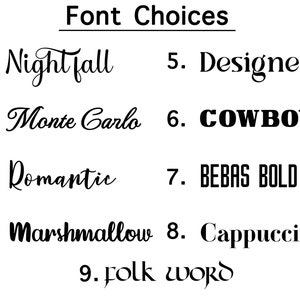 Font Choices for Personalisation
