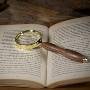 Hand Turned Magnifying Glass, Wooden Handled Magnifying Glass, Custom Magnifying Glass, Nautical Gift, Antique Magnifying Glass