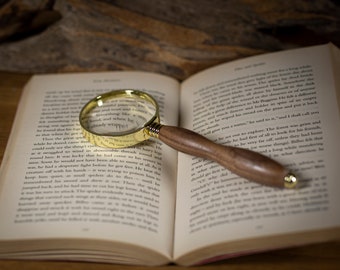 Hand Turned Magnifying Glass, Wooden Handled Magnifying Glass, Custom Magnifying Glass, Nautical Gift, Antique Magnifying Glass