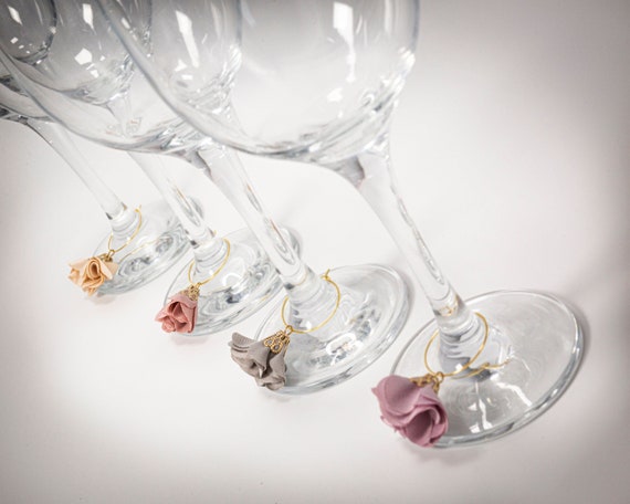 Wine Charm Set, Pastel Coloured Charms, Wine Glass Markers, Unique Wine  Gift, Wedding Day Wine Charms 