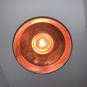 Rustic industrial aged copper lamp shade (without pendant)