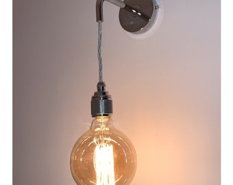 Chrome single drop wall light (Without bulbs)