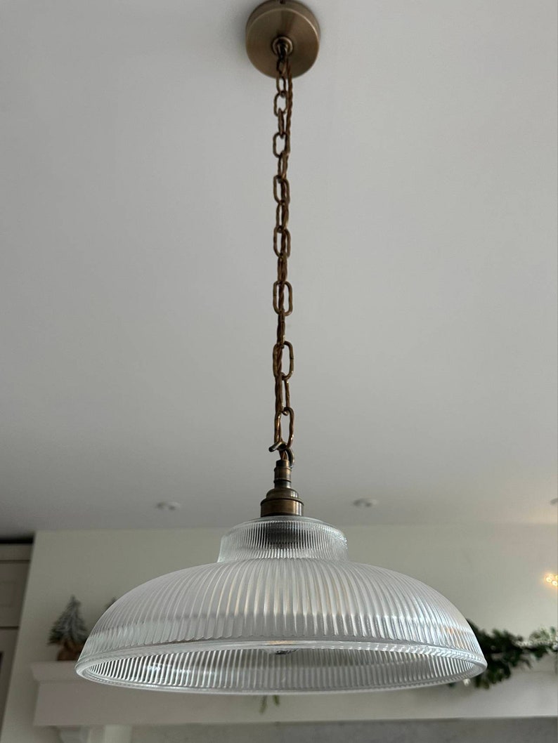 Reeded Glass Twisted Chain Pendant Without Bulb image 4