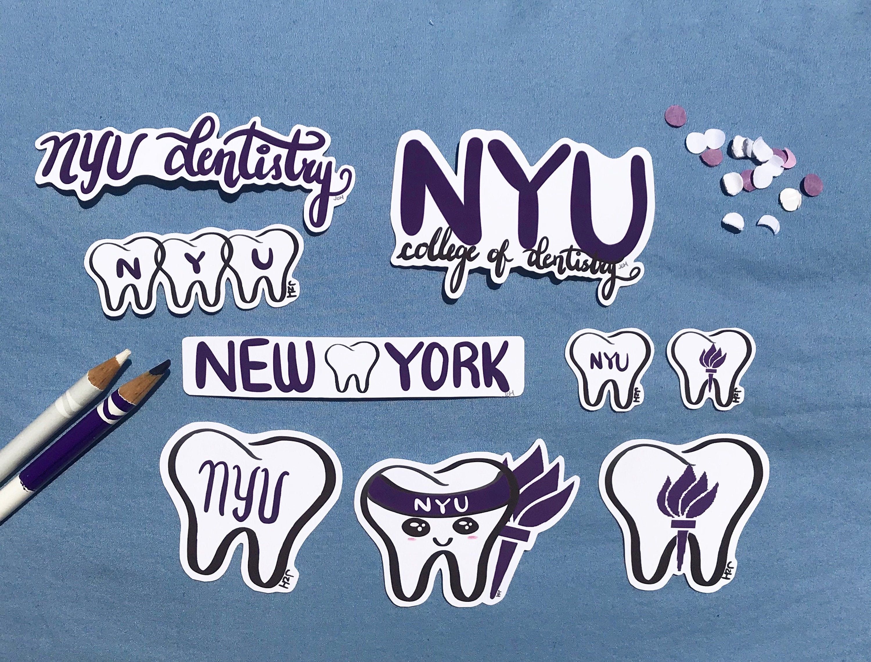 NYU Dentistry Sticker Set New York University College of Dentistry