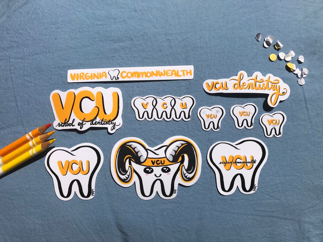 VCU Dental Sticker Set Virginia Commonwealth School of Etsy