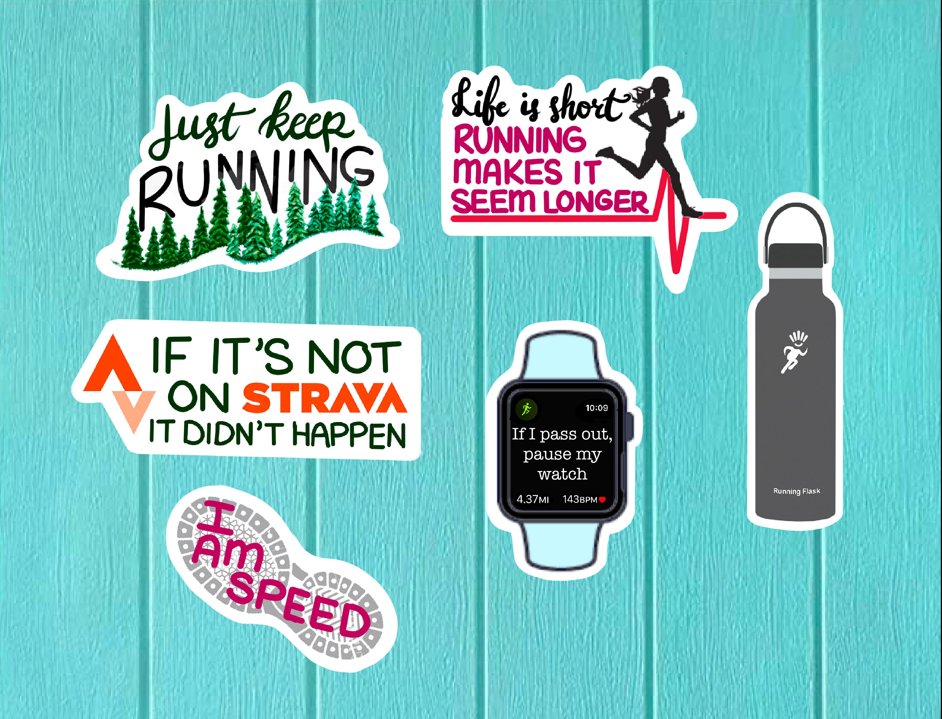 Running Sticker Set Cross Country Decals Track and Field Etsy
