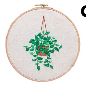 Embroidery Starter Kit w/ Floral Pattern and Instructions Cross Stitch Kit w/ Floral Pattern 1 Hoop, Cloth, Color Floss and Needles Pattern C