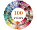 Embroidery Floss 100 Skeins Friendship Bracelets Floss Rainbow Color Embroidery Thread Cross Stitch Floss with 12 Floss Bobbins 