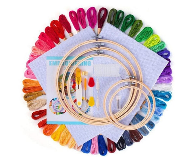Hand Embroidery Kit for Beginners Cross Stitch Tool Kit 50 Etsy