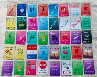 Drinking Game Cards Etsy