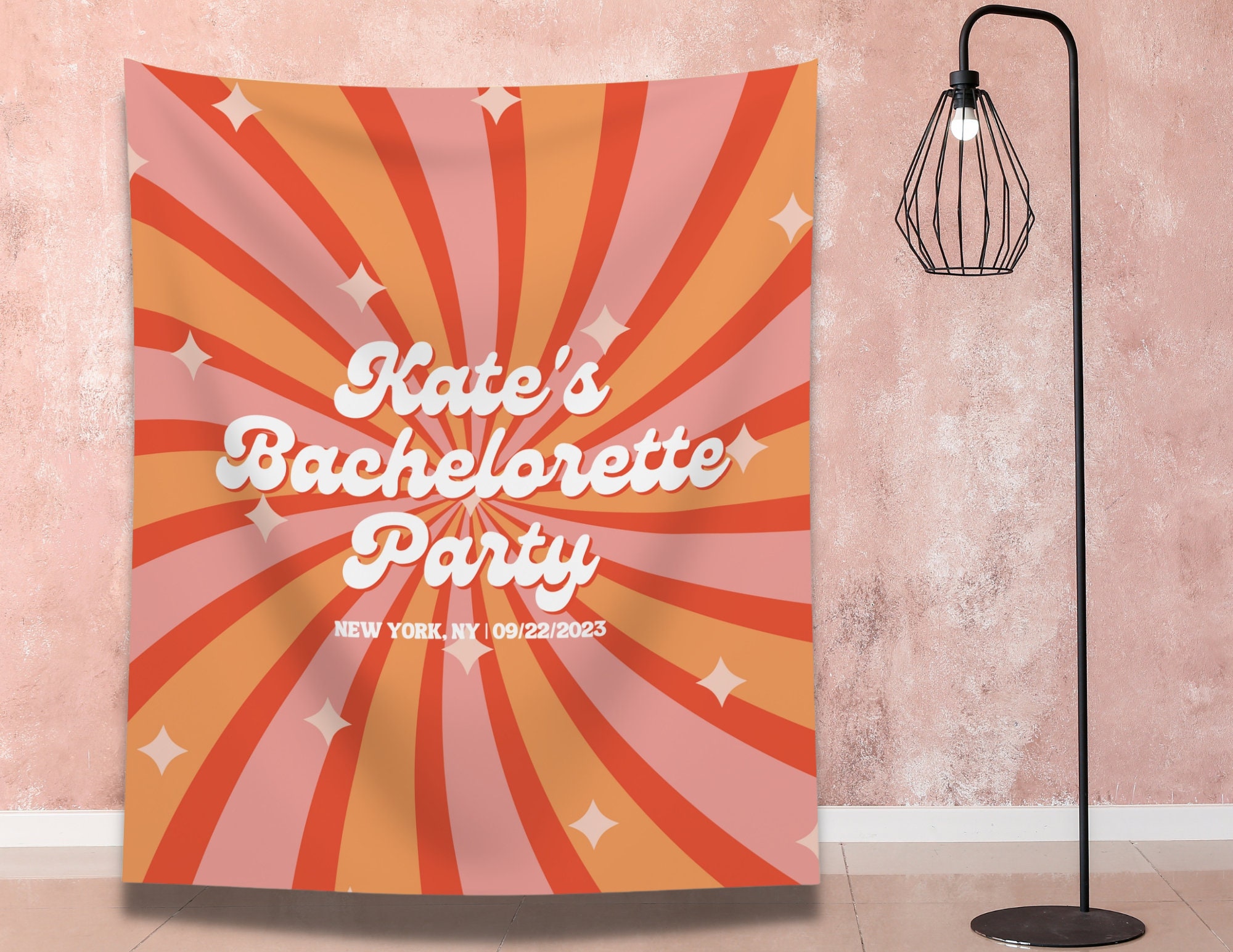 Bachelorette 90s Theme Photo Backdrop Bachelorette Groovy Wall Decor Aesthetic 90s Bachelorette Sign Custom Printed Wall