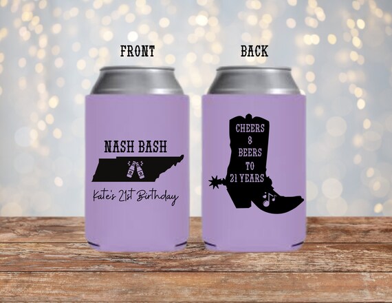 Nashville Birthday Koozies Birthday Party Koozies Coozies Etsy 日本