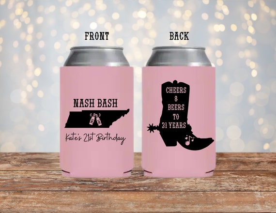 Nashville Birthday Koozies Birthday Party Koozies Coozies Etsy 日本