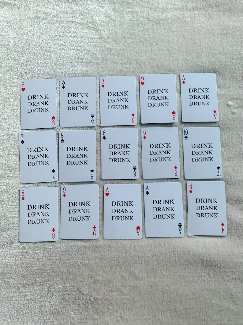 Drinking Game Deck Of Cards Etsy