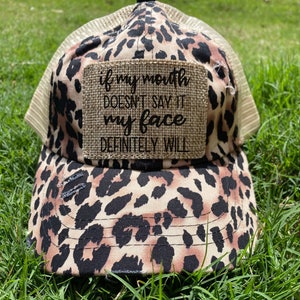 Distressed leopard hat