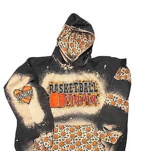 Basketball Hoodie - Custom Basketball Bleached Hoodie - Basketball Mama Shirt - Custom Sport Hoodie