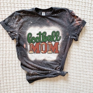Football Mom Shirt - Football Shirt- Bleached Sports Shirt - Leopard Football Shirt - Football Shirt - Bleached Tee