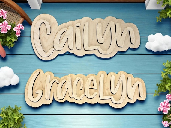 Wooden Name Cut out and Backer for DIY  Decor Personalized Wooden Name Sign |  Laser Cut Wood Names  Kids Room Wall Art| Handmade Wood Sign