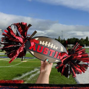 Pom Pom Sign Custom Cheer Stick - Game Day Signs - Custom Acrylic Cheer Stick - Personalized Name Cheer Sign - Sport Mom Sign - Pom Poms