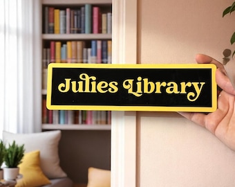 Custom Library Sign | Personalized Home Library Decor | Your Name Library Wall Art | Book Lover Gift | Reading Room Sign | Wooden Libr Decor