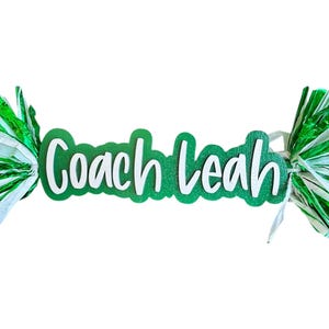 Custom Coach Cheer Stick  -Game Day Signs - Pom Pom Sign - Custom Cheer Stick - Personalized Name Cheer Sign - Pom Poms