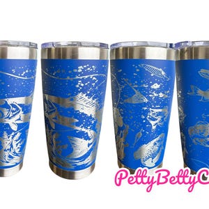 Vaso de pesca de lubina, regalo para el Día del Padre, taza personalizada con señuelo para papá, taza de viaje de pescador de acero inoxidable con aislamiento personalizado de 20 oz