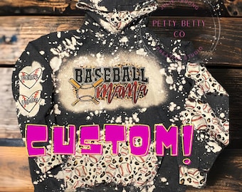 Custom Sport Hoodie - Any Sport - Will Work Together for Design - Mom - Aunt - Grandma - Custom Bleached Sport Hoodie