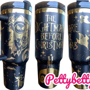 Halloween XMas Cup - Spooky Season Tumbler - Ghosts and Ghouls Halloween Engraved Tumbler - 40oz Engraved Tumbler  - Skeleton Tumbler