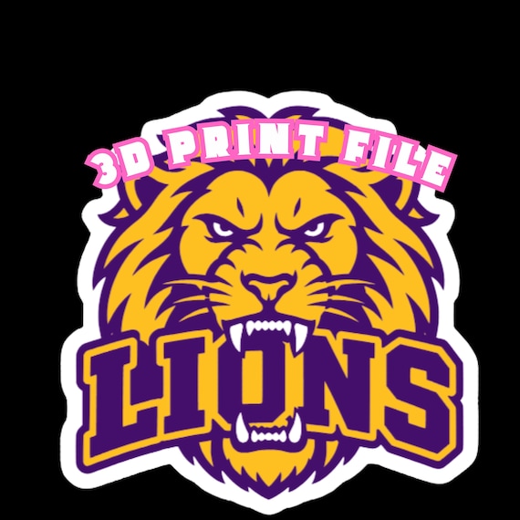 Lions Mascot 3D Print File | STL & 3MF Instant Download | Layered School Mascot Sign | DIY Team Spirit Decor | Small Business Commercial Use