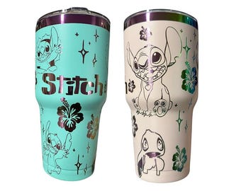 30oz Blue Alien Cup - Custom Engraved Cup