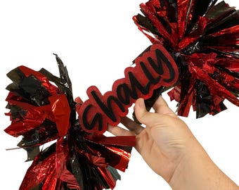 Mini Cheerstick Pom Pom Sign: Small Handheld Football Cheer stick