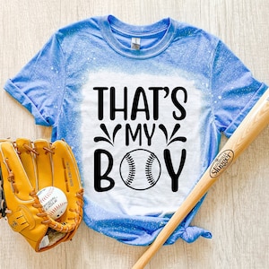 Das ist mein Junge T-Shirt - Baseball Mama Shirt - Spieltag T-Shirt - rotes Baseball Shirt - Gebleichtes Baseball Shirt - Gebleichtes T-Shirt