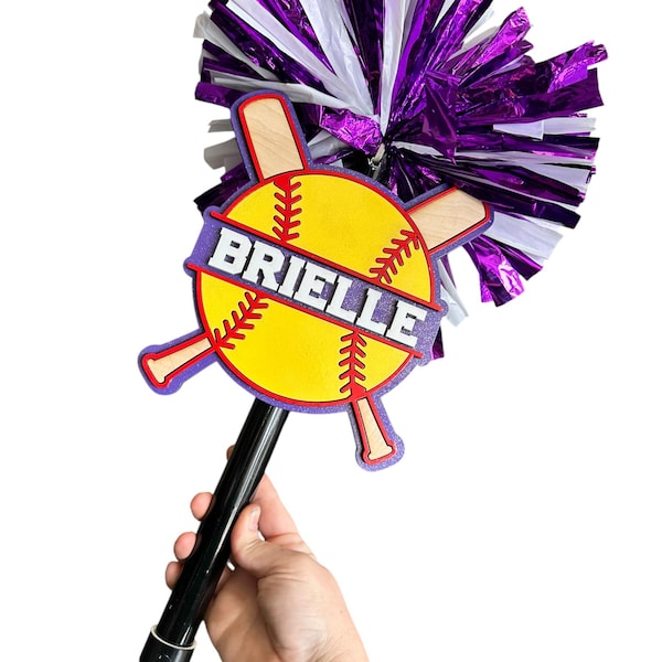 Softball Cheer Stick - Softball Cheer Stick - Softball Spieltag Schilder - Sport Mom Schild