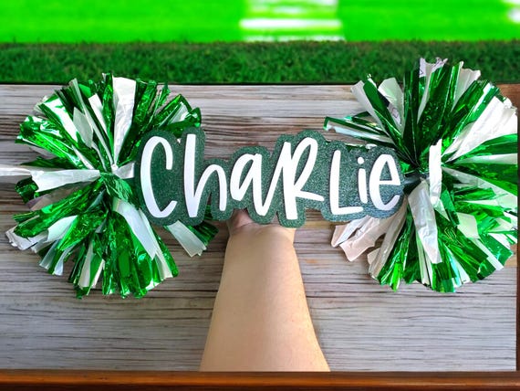 Custom Cheer Stick  -Game Day Signs - Pom Pom Sign - Custom Acrylic Cheer Stick - Personalized Name Cheer Sign - Sport Mom Sign - Pom Poms