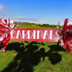 Pom Pom Sign Custom Cheer Stick - Game Day Signs - Custom Acrylic Cheer Stick - Personalized Name Cheer Sign - Sport Mom Sign - Pom Poms