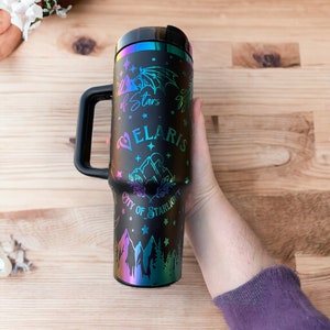 City of Starlight Tumbler - engraved ACOTAR tumbler - 40oz tumbler with handle - Velaris Tumbler - To the Stars who Listen