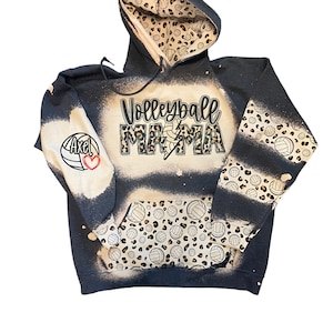 Volleyball Hoodie - Custom Volleyball Bleached Hoodie - Volleyball Mama Shirt - Custom Sport Hoodie