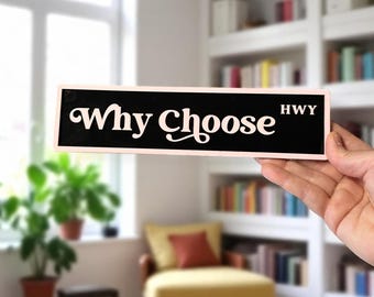Why Choose Highway Sign | Bookshelf Street Sign Decor | Reverse Harem Book Sign | Romance Book Decor | Wooden Book Genre Sign | Reader Gift