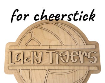 Volleyball Wooden Name Cut out and Backer for DIY  Decor Personalized Wooden Name Sign | Laser Cut Wood Names | Volleyball Cheerstick