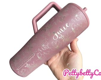 Floral Name Brumate - Mothers Day Gift - Tumbler Gift for Her -  - Custom Engraved Cup -Flower Theme Tumbler