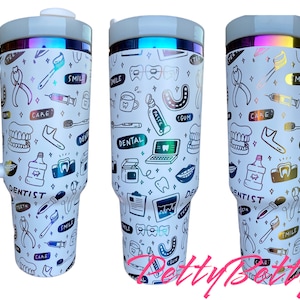 Dentist Tumbler - Dental Assistant Tumbler - engraved Tumbler - 40oz tumbler with handle