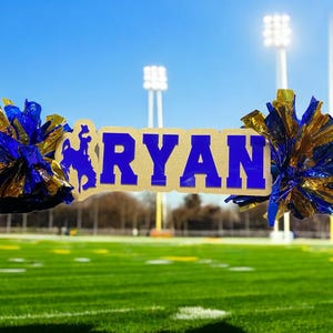 Game Day Signs - Custom Cheer Stick - Pom Pom Sign - Custom Acrylic Cheer Stick - Personalized Name Cheer Sign - Sport Mom Sign - Pom Poms