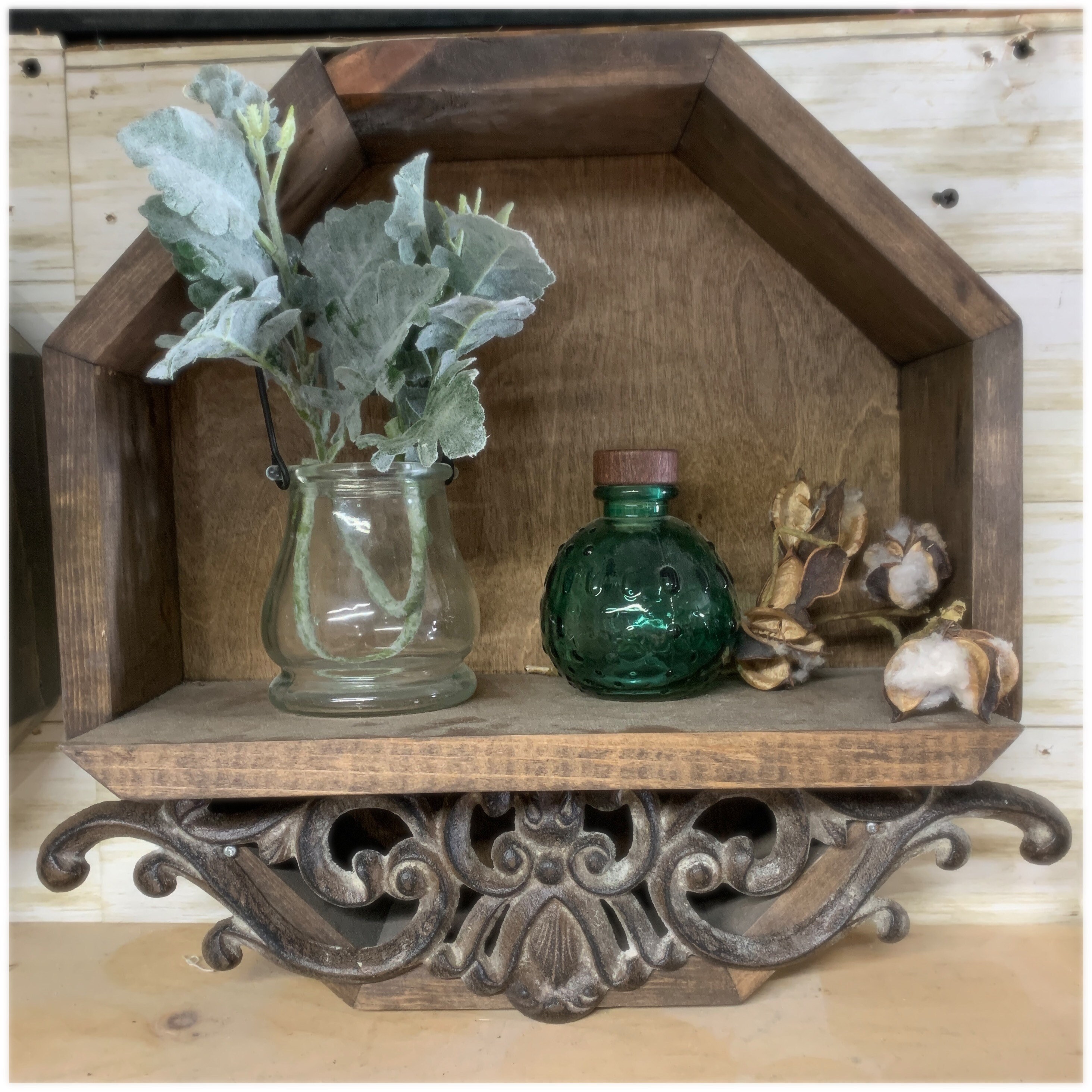 Octagon shelf/Wooden Octagon shelf/display shelf Etsy