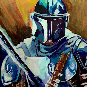 Dark Saber Mando ORIGINAL PAINTING