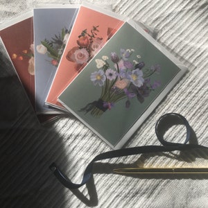 Bloemen het schrijven reeksgift - kaarten, kladpapier, pen en stickersreeks